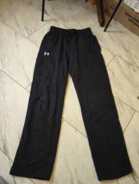 Under Armour Unisex Black Fleece Sweatpants Small Straight Leg